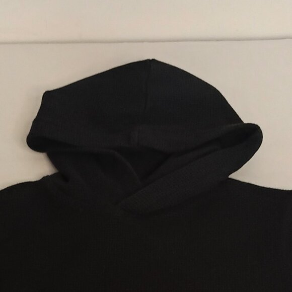 H&M Boys Black Waffle Hoodie Kangaroo Pocket Size 8 Excellent Condition - Picture 6 of 15